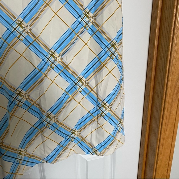 J McLaughlin Blue and Yellow Plaid Printed Sleeveless Dress Size Small - Picture 4 of 8